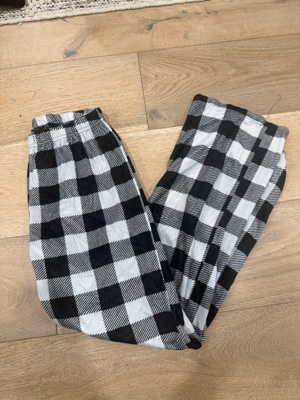 Cozy Black & White Buffalo Plaid Pajama Pants - Women's